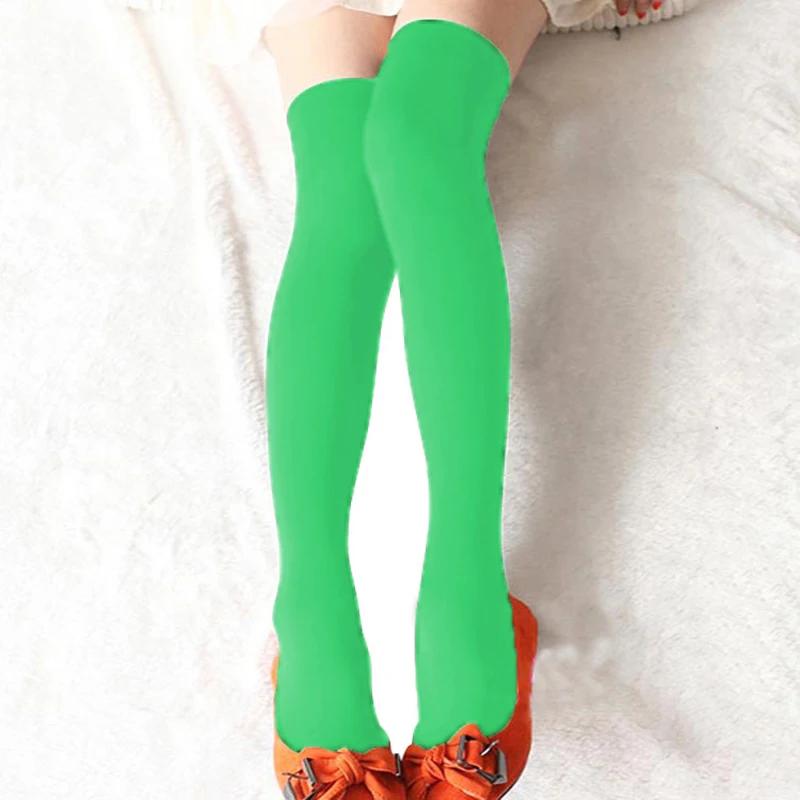 Dames Uni Kleur Extra Lange Sportsokken Over de Knie Dijhoog Nylon Kous Schattige Over de Knie Sokken Voor Meisjes