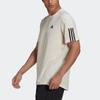 Adidas Logo Print Striped Casual Short Sleeve T-shirt Men Tops White HD4324