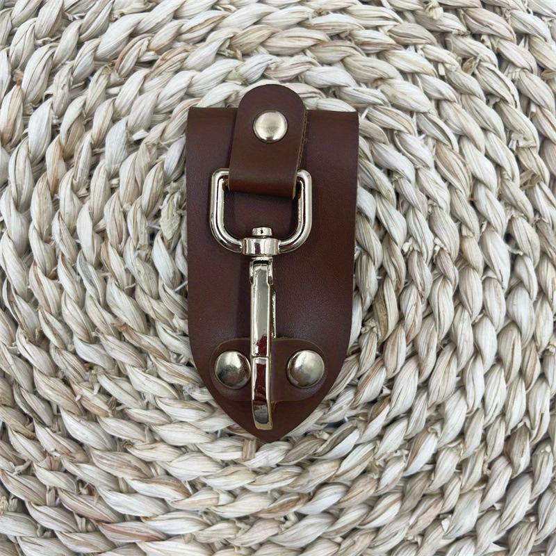 1PC Handmade Keychain Waist Hanging Creative Leather Copper Accessories Leather Belt Leather Circle Practical Belt Outdoor Hook
