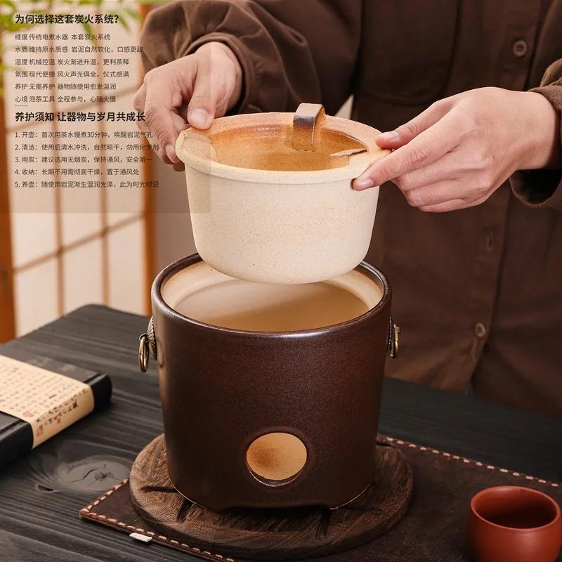 Teaset Teapot warmer charcoal stove Kung Fu tea stove Charcoal firing alcohol stove Clay oven Vintage Outdoor Charcoal burner