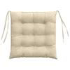 Seat Cushions 4 Pcs Cream 40 X 40 X 6 Cm Fabric