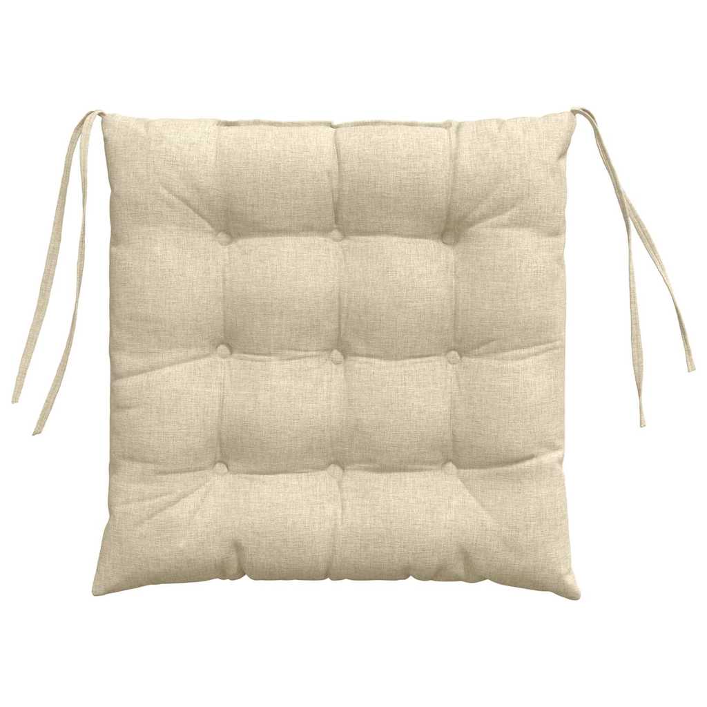 Seat Cushions 4 Pcs Cream 40 X 40 X 6 Cm Fabric