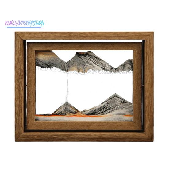 1 Set Quicksand Painting Lead-free Process - Rotating Layered Transparent 3D Liquid Hourglass Dynamic Sand Landscape Home Decor