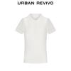 UR 2025 Women's Solid Casual Short-Sleeve Lapel Knit Top