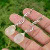 Teardrop Rainbow Moonstone Stone 925 Silver Bezel Wedding Dangling Hook Earrings