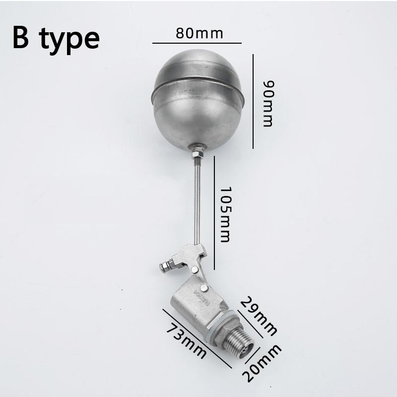 1/2" High Temperature Resistance DN15 Water Tank Ball Float Valve Preservative Stainless Steel 304 200 Celsius Degree