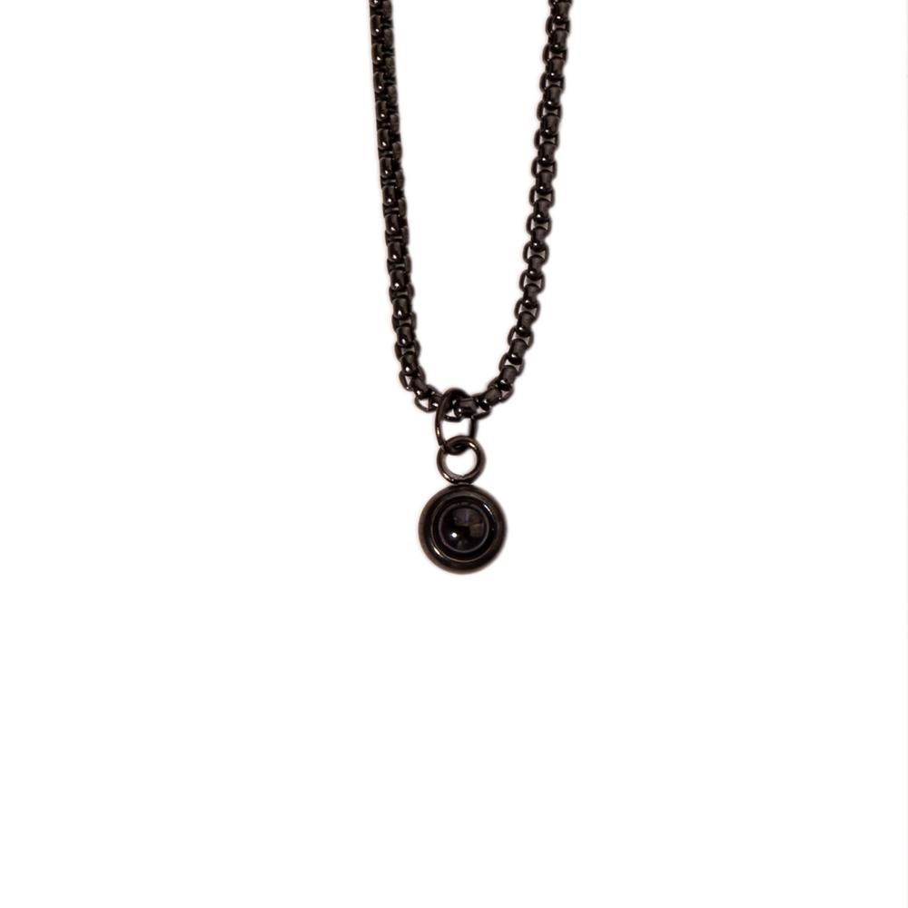 

Custom Photo Projection Necklace with Photo Inside Personized Photo Necklace Accessory For Men Stainless steel чорний