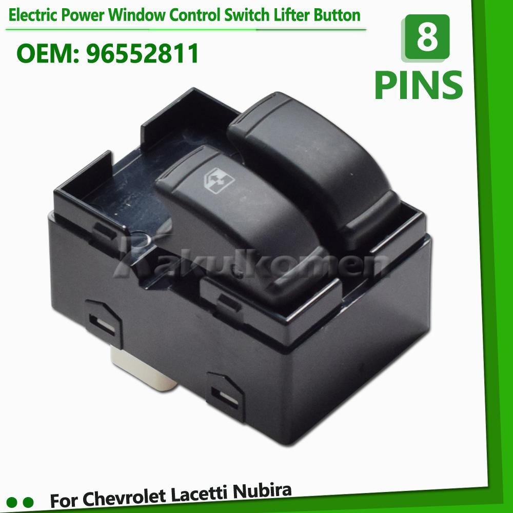 New Durable High Quality Electric Power Window Control Switch Lifter Button For Chevrolet Lacetti Nubira 96552811 Car Accessorie Black-8 Pins