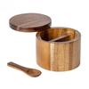 Saleiro e Pimenteiro de Madeira de Acácia, Frascos de Madeira Natural para Especiarias, Recipientes de Armazenamento de Condimentos de Cozinha para Sal, Pimenta, Especiarias