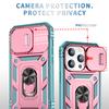 Slide Lens Camera Protect Shockproof Armor Case For iPhone 16 15 14 13 12 11 Pro Max Plus 13Mini Magnetic Holder Ring Back Cover