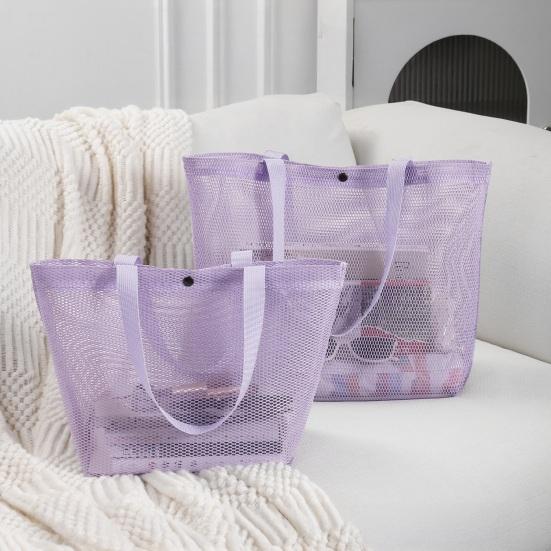 Mesh Beach Bag for Women, Sand-proof Waterproof Large Mesh Tote Bag, Swimming Pool Beach Toy Shoulder Pouch, Travel Vacation Cruise Essentials