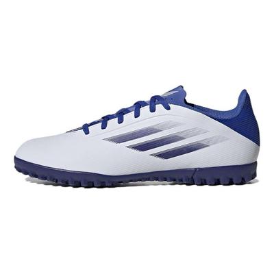 X Speedflow 4 Round Toe Lace-Up TF (Rubber Studs) Hard Ground Artificial Grass Durable Soccer Shoes Unisex Soccer Shoes White Blue GW7531