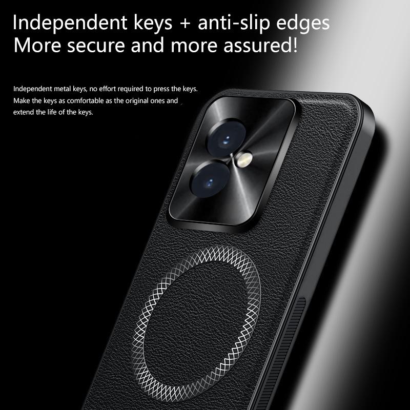 For Honor 100 and Honor 100 Pro Case Magnetic Elegant Leather Wear-Resistant Lens Fully Covered Non-Slip Grip Edge Cover Shell