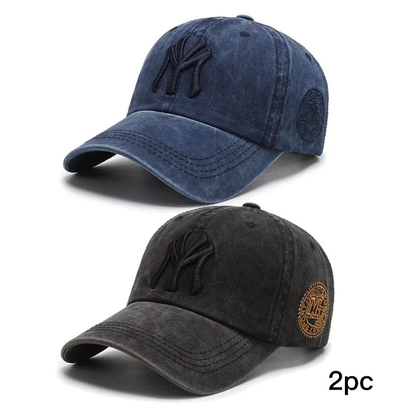 Hat Women's Korean Version Cap Soft Top Washed Distressed Baseball Cap Fashion Casual Men's Embroidery Sunshade Sunscreen Hat