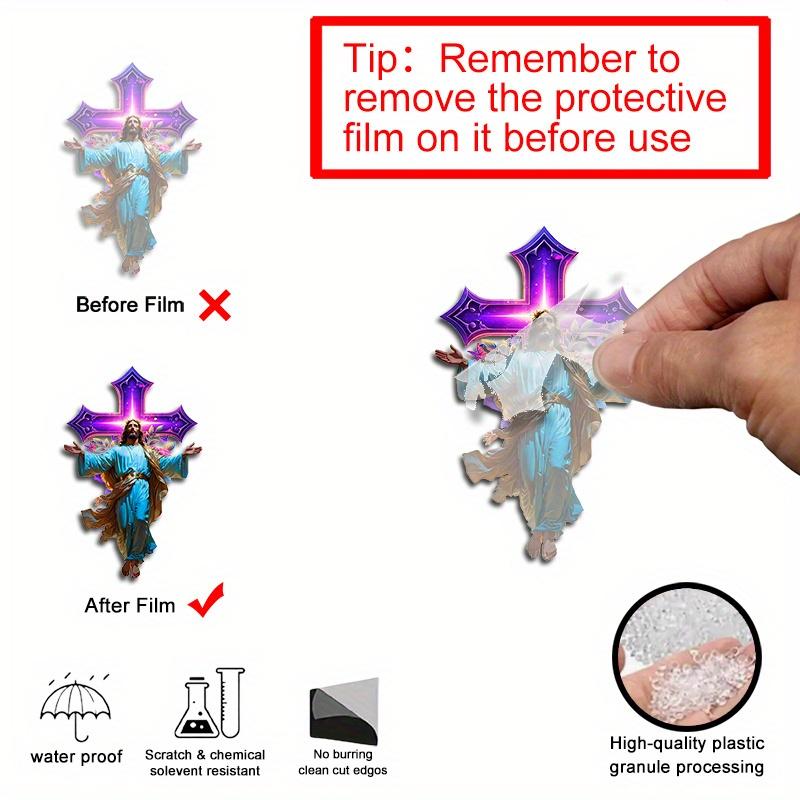 1 2D Flat Acrylic Religious Cross & Butterfly Flower Charm Pendant - for Car Mirror, Backpack, Phone & Keychain