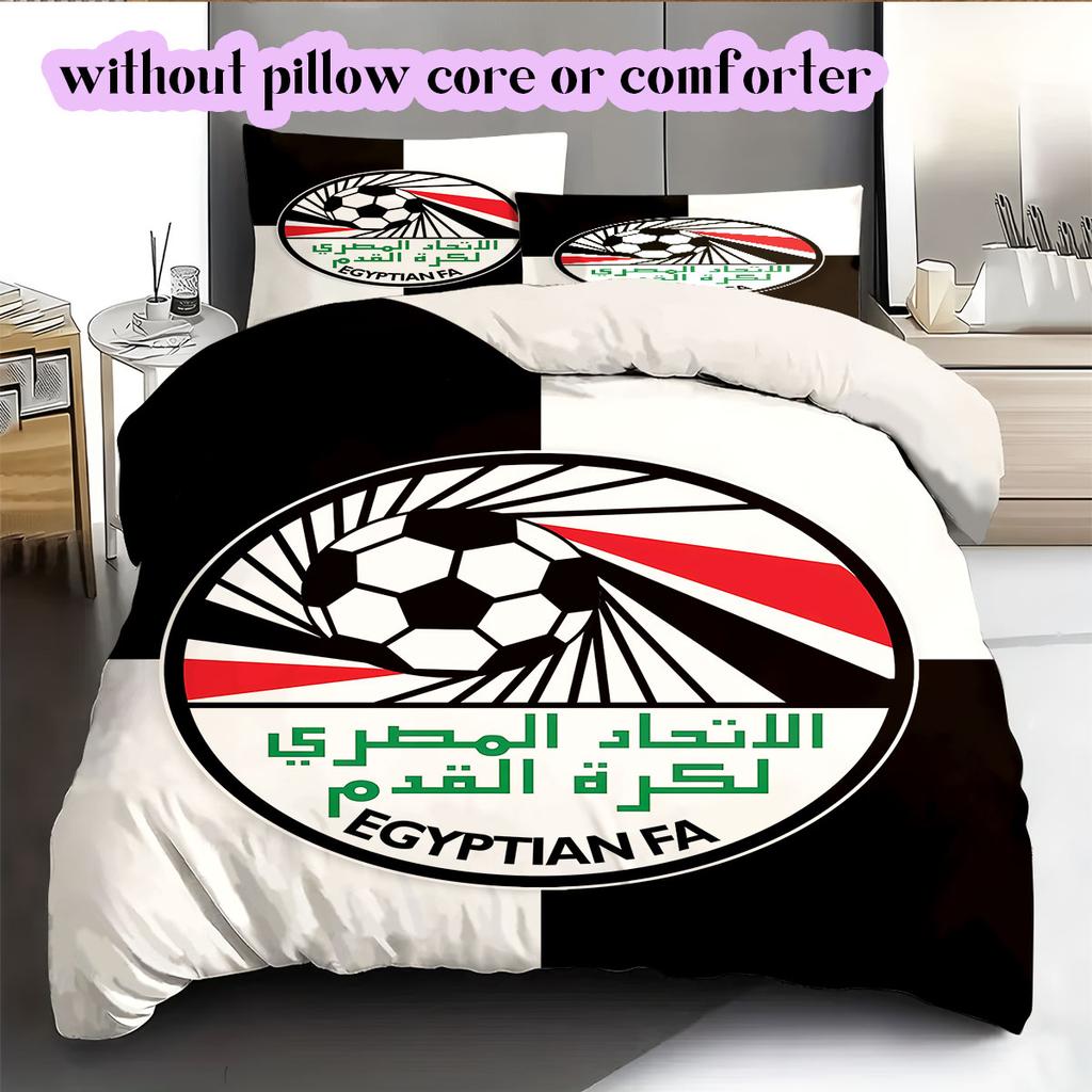 Egyptian Football Association Pattern Bedding,Quilt Set Quilt Cover Pillowcase Home Birthday Gift (1*duvet cover+2*pillowcase,without core)