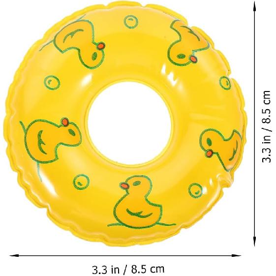 Gadpiparty 5Pcs Mini Swim Rings for Dollhouse - Inflatable Pool Float for Kids Dolls - Baby Pool Toys