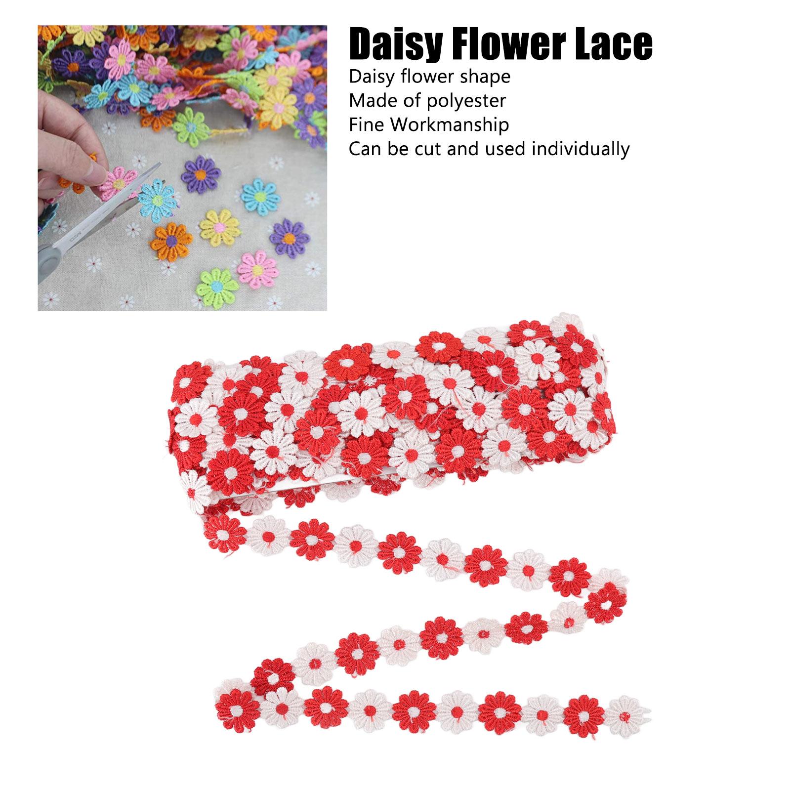 

Daisy Flower Lace Trim 15 Yards Exquisite Beautiful Lace Fabric for Crafts Gift Wrapping Wedding Decorations