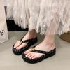Polka Dot Thick Bottom Heightening Flip-flops Women's Summer Outer Wear 2025 New Light and High-end French Sandals