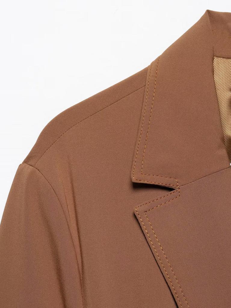 2025 Spring Women's European & American Style Belted Suit Jacket with Casual Pants