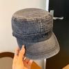 Demin Peaked Cap Flat Top Cadet Cap Korean Baseball Hat  Men Women
