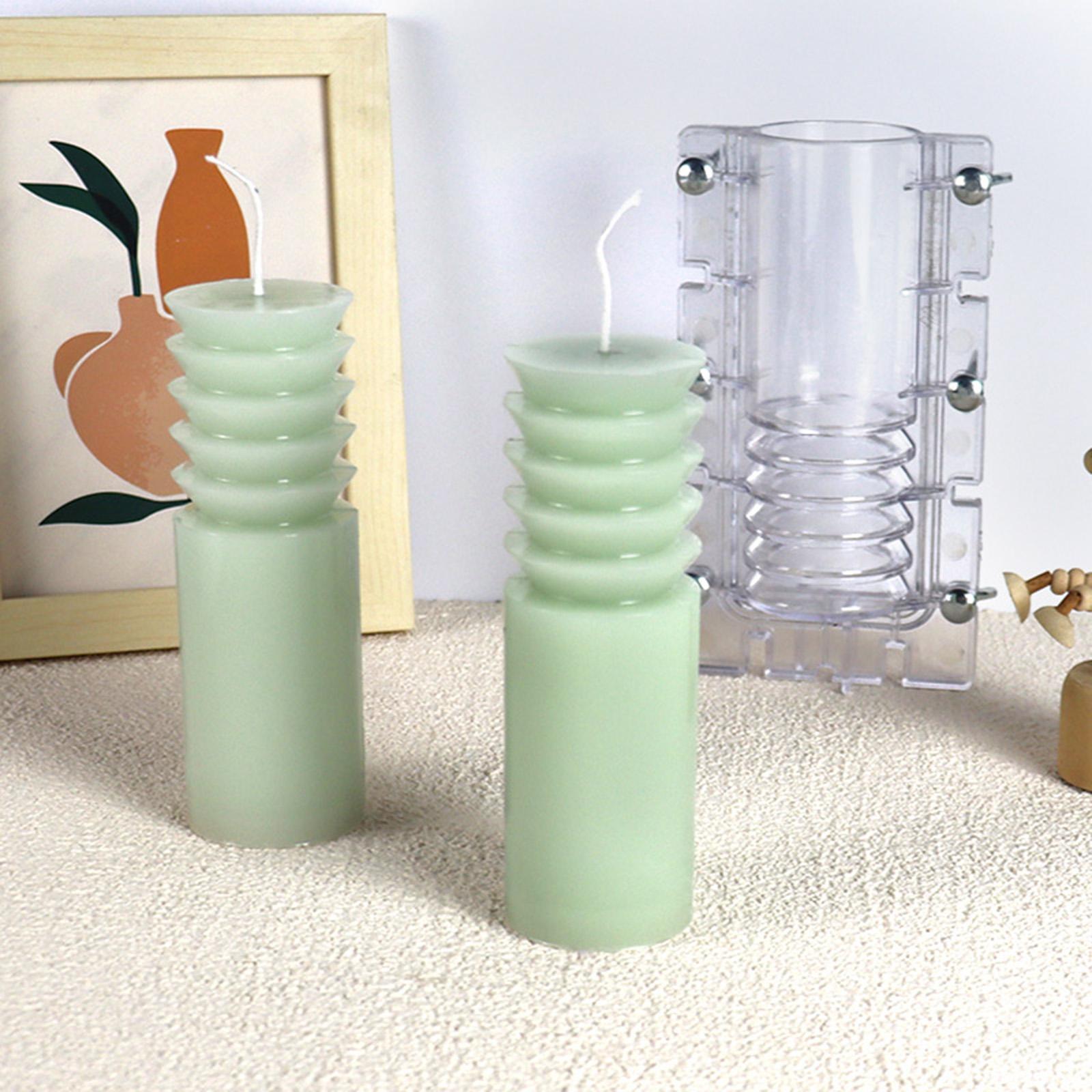 Plastic Candle Molds Transparent Clear Mould DIY Craft Candle Making Mold Silicon Set for Wedding Party Handmade Candle