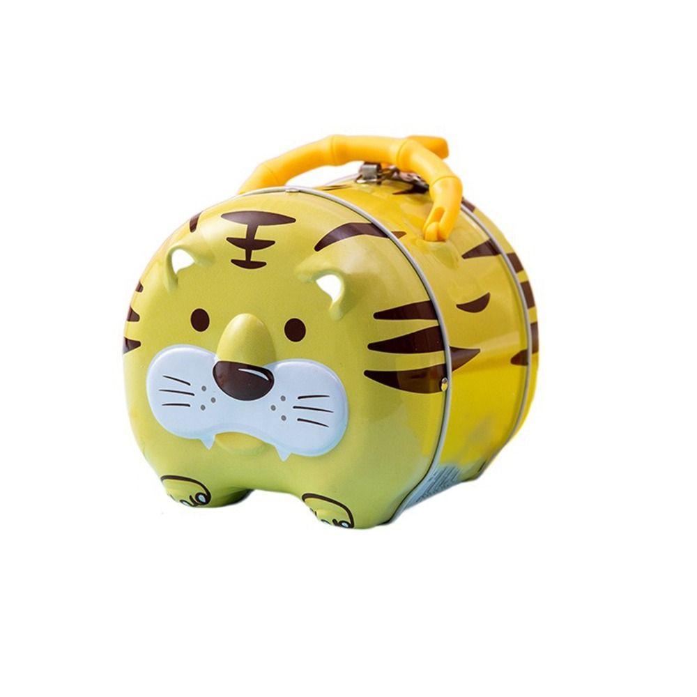 

Cute Tiger Piggy Bank Safe Wedding Candy Box Easy to Use Children Saving Box Room жёлтый