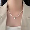 Fantasy Heart Shaped Pearl Necklace for Women French Romantic High Grade Princess Style Collar Chain