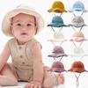 Soft Cotton Sun Protection Caps Sun Shade Children's Fisherman Hat Beach Panama Hat for Boys Girls