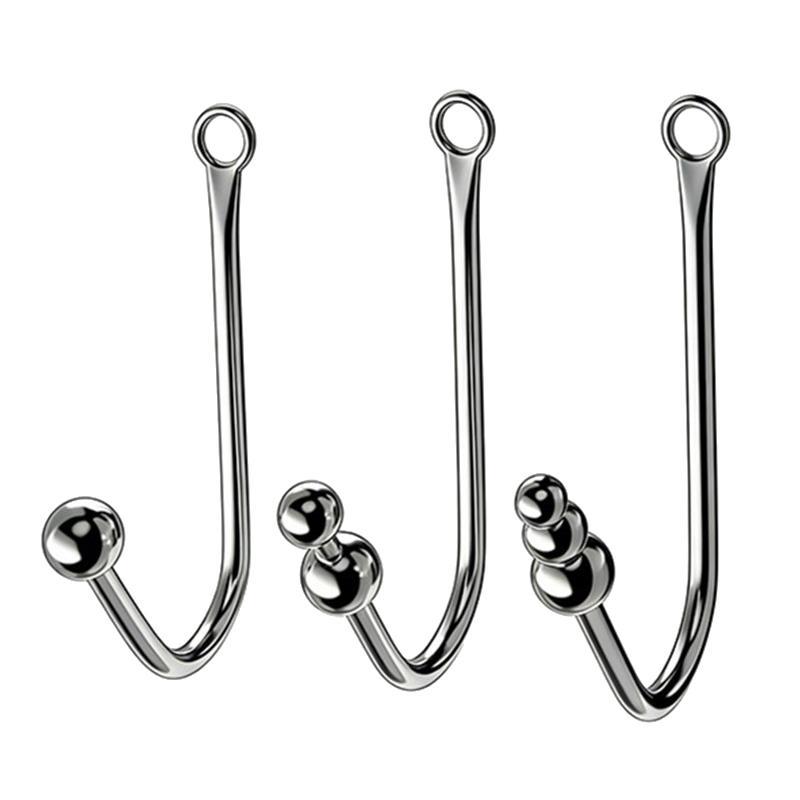 Stainless Steel Anal Hook With Anal Beads Hole Anal Hook Metal Butt Plug Anal Sex Toys Adult Product No Vibrator For Men Gay