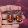 Red Snakeskin Jasper Earrings Copper Wire Wrapped Jewelry Gemstone Dangle Earring