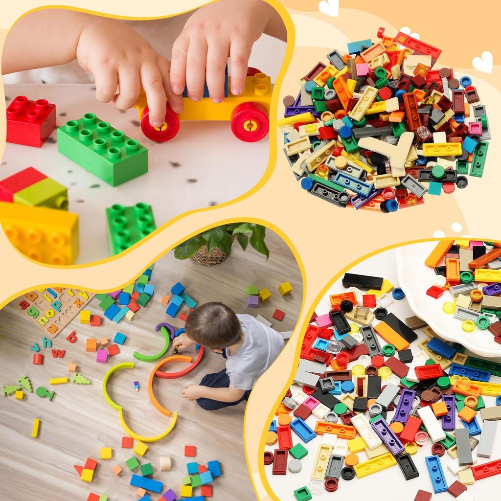 PATIKIL 555pcs Flat Blocks 1x2 Square Green Classic Tiles, Smooth Surface, Mini Building Block Accessories for Building Floors, Walls, Mosaic Pixel