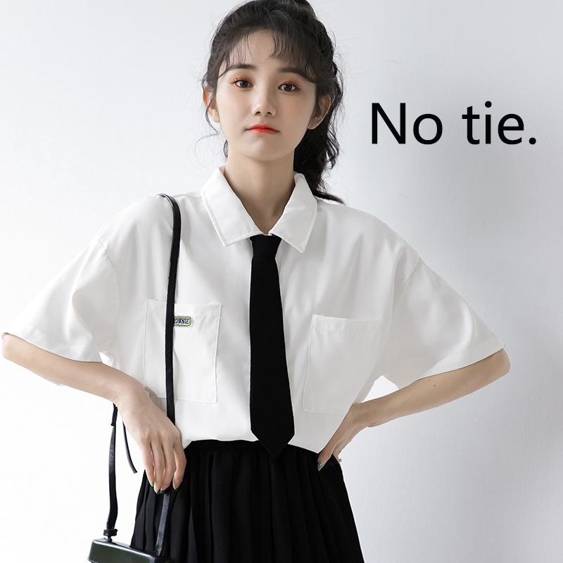 

Летняя новая японская белая рубашка с короткими рукавами Jk Uniform Chiffon Loose Bloose XS