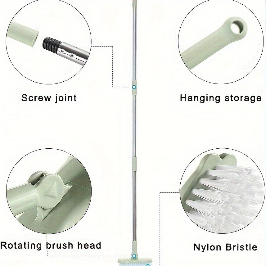 Telescopic Rotating Brush Frosted Head Precision Grouting Cleaner Bath Kitchen Balcony Deck Effortless Deep Cleaning Tools 120Cm