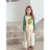 27Home Spring Kidsren's Clothing Kidsren's Long-Sleeved T-Shirt Girls Cartoon Bear Print Pure Cotton Bottoming Shirt Baby Clothes