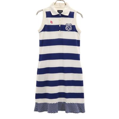 Made In Japan Border Pattern Golf No Sleeve Polo One Piece Women Used