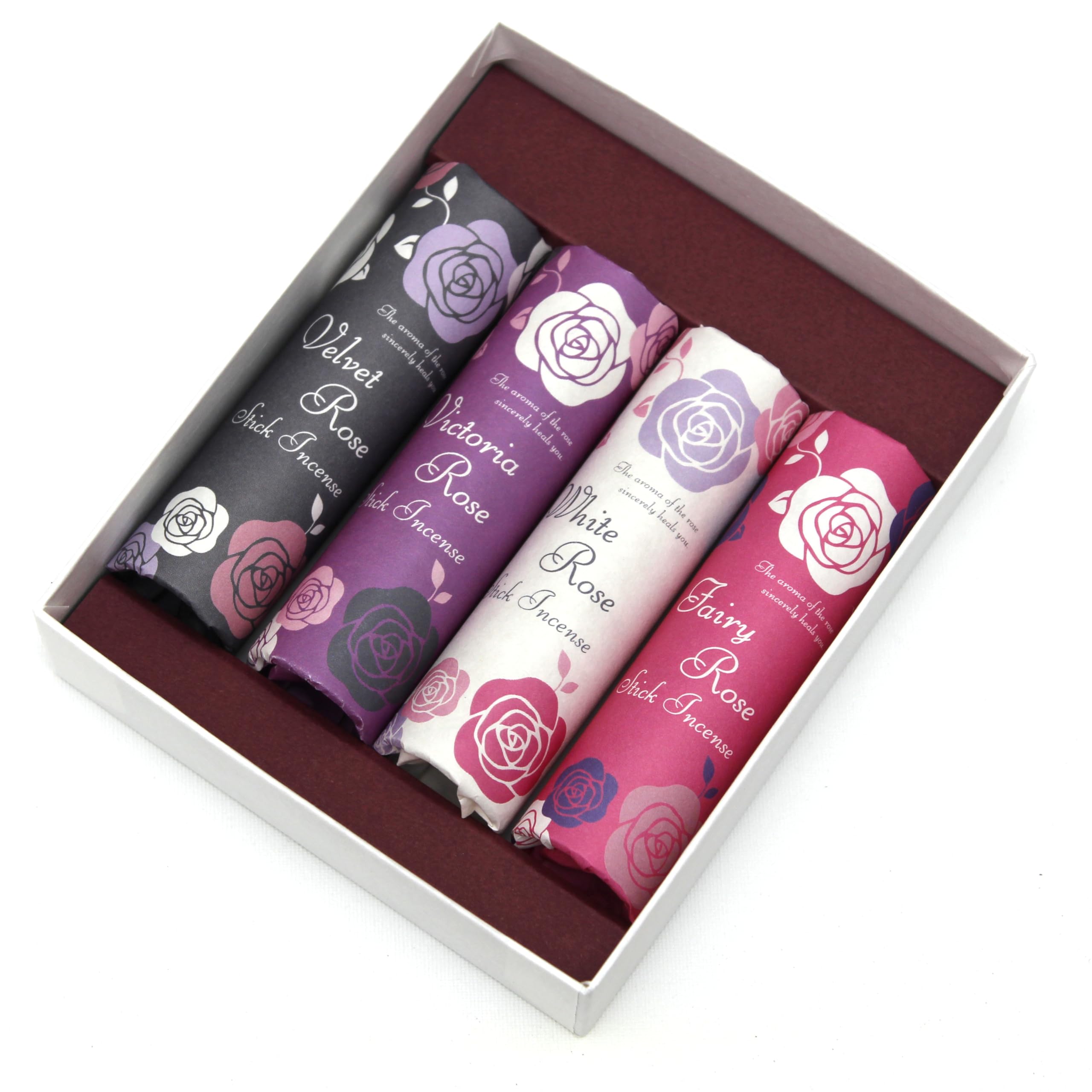 

Comes with an incense holder for immediate burning. Burn incense when you want to relieve stress. Available in 4 rose scents.