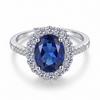 New 925 Sterling Silver Ring Beautiful Blue Gemstone for Women Wedding Jewelry Engagement Charm Party Fashion High Quality Ring