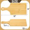 12 Pack Bamboo Cutting Board with Handle, 11" X 5" Individual Charcuterie Boards, Blank Laser Engraving Board, Bulk Food Platter, Mini Board
