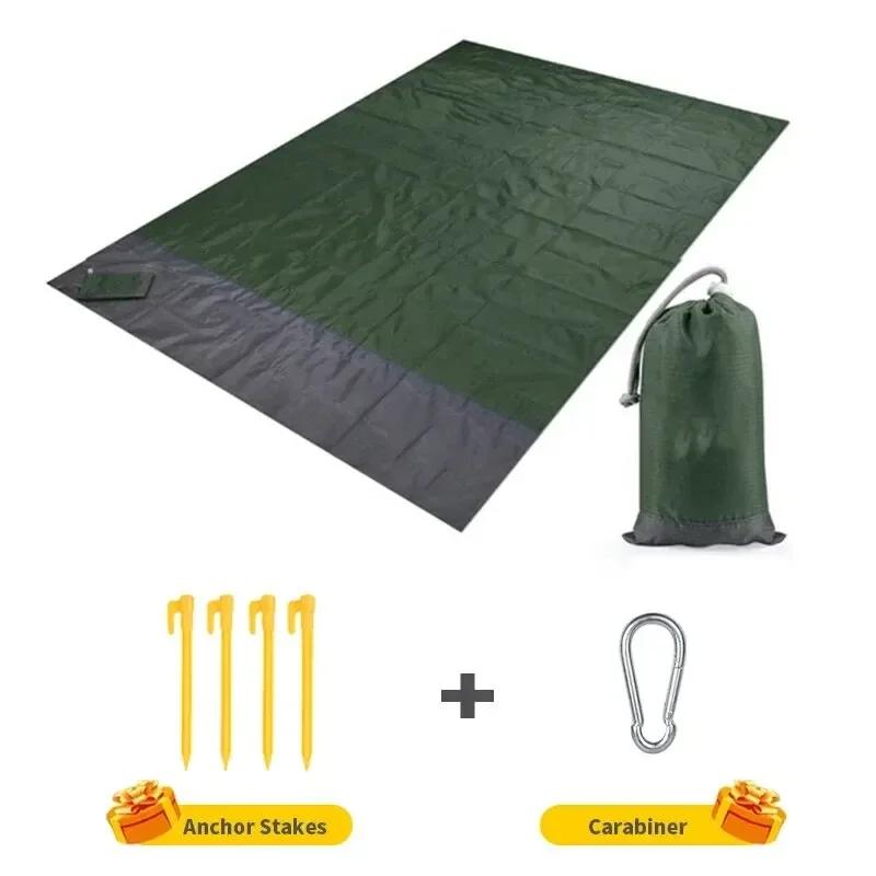 

Beach Blanket Sandproof 200x140cm Waterproof Beach Mat Lightweight Picnic Blanket for Travel Hiking Sports армия зеленый
