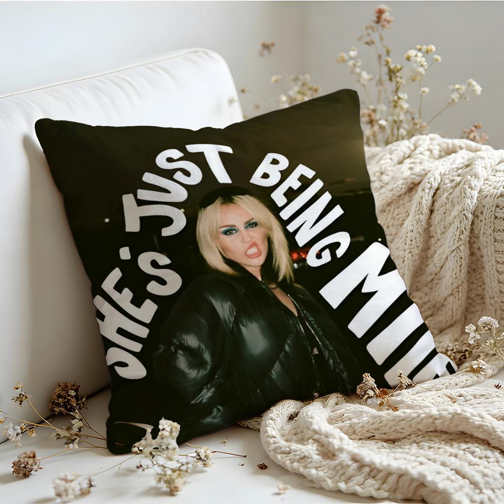 Cushion Cover Linen SkinFriendly Soft Decorative Case For Sofa Home Decor Hot Singer MMiley CCyrus Pillow Cover