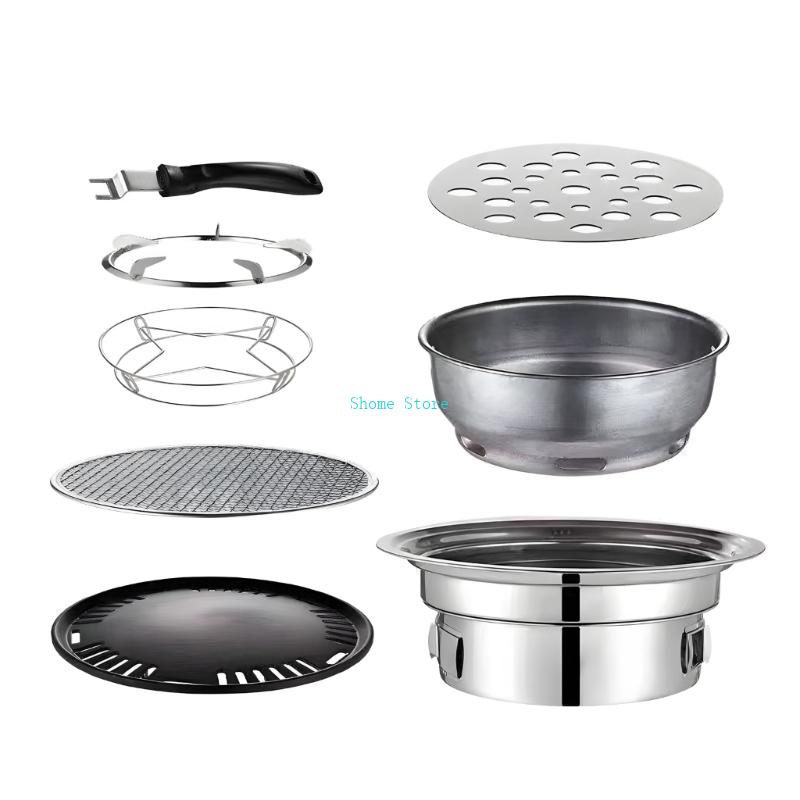 

Pack of 1 Set Finish Barbecue Set Insulated Base and Comfortable Handle M68E