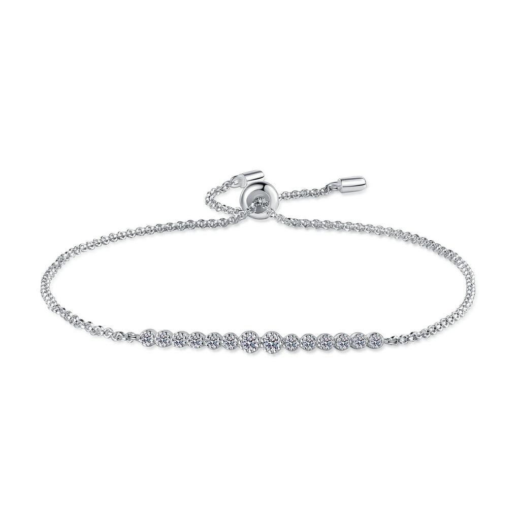 0.24ct Moissanite Tennis Bracelet 925 Silver Plated White Gold Bracelet for Women Man Sparkling Party Jewelry