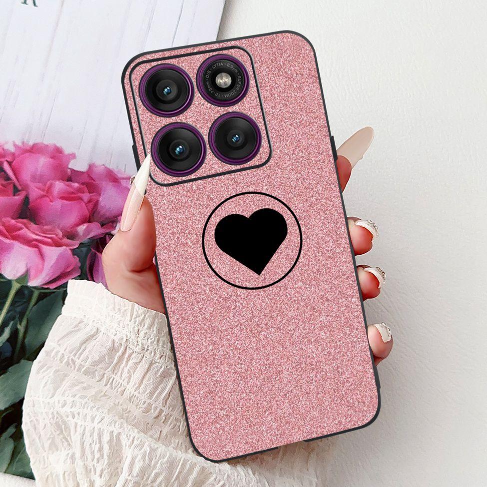 For Motorola Edge 60Pro XT2507-1 Back Cover For Motorola Edge 60 Pro Case Cute Cartoon Luxury Flower Painted Black Silicone 6.7"