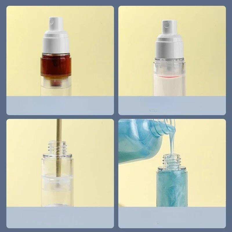 Clear Refillable Vacuum Airless Cream Pump Bottle, Empty Travel Airless Cosmetic Container, Portable Makeup Lotion Dispenser Bottle