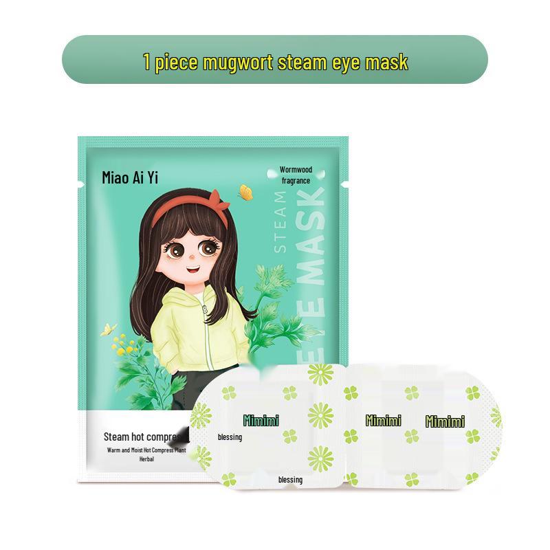 Mugwort Rose Self-Heating Steam Eye Mask - Blackout Hot Compress for Eye Protection and Sleep