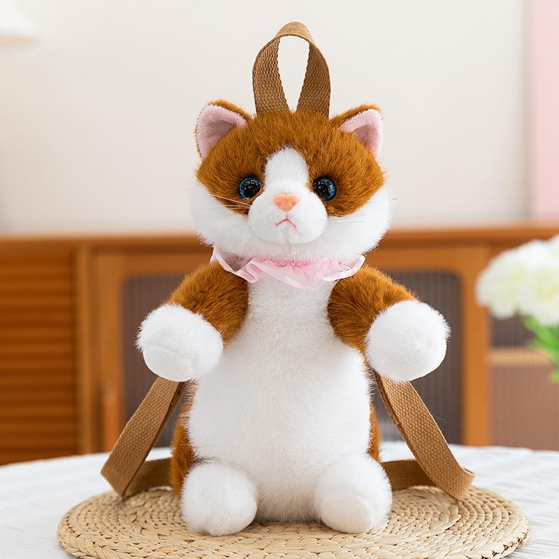 

Simulation Kitten Doll Plush Toy Backpack Rag Doll Children S Birthday Gift Surprise Doll For Girls 28cm коричневый