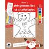 Coloriage avec peinture pinceau et gommettes Motif de Noël 4