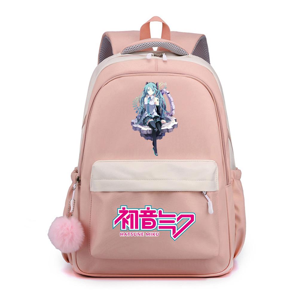 Anime Cartoon Hatsune Miku Printed Large Capacity Waterproof Backpack for Teenger Student Girl Boy Schoolbag Bookbag Kid Gift Travel Bag