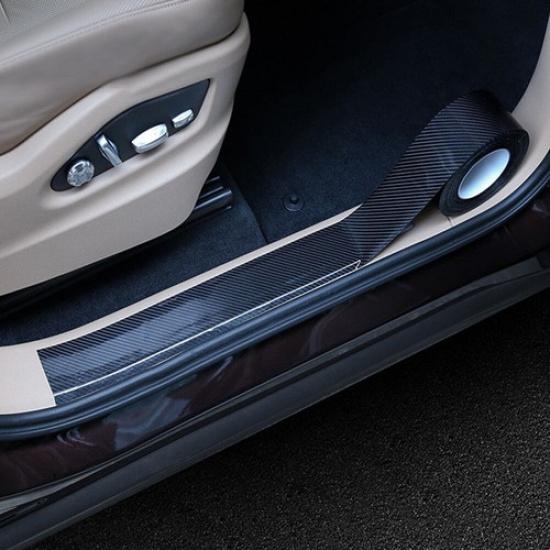 Auto Car Door Sill Scuff Cover Protector Strip Anti Scratch Sticker Carbon Fiber